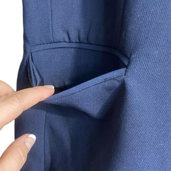 Rachel Zoe navy blue single button sleeveless blazer with pockets - Large - Picture 3 of 10
